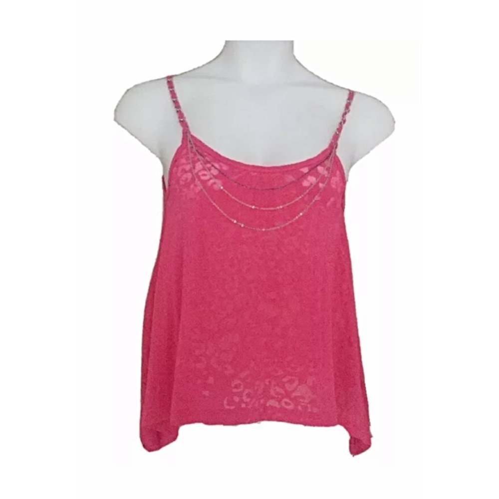 ABERCROMBIE & FITCH NWT Pink Asmmtrcl Burnout Tank